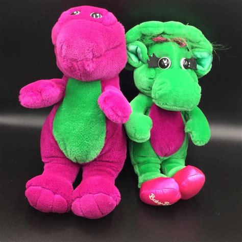 Barney Baby Bop Lyons Group 1992 Plush Lot 13" Stuffed Dinosaur # ...