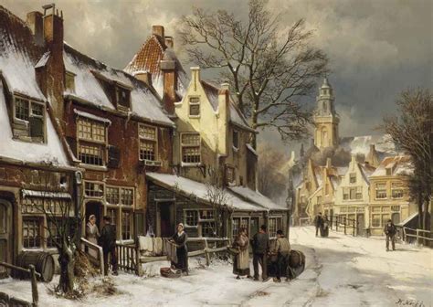 A Dutch town in winter | Winter landscape painting, Landscape paintings ...