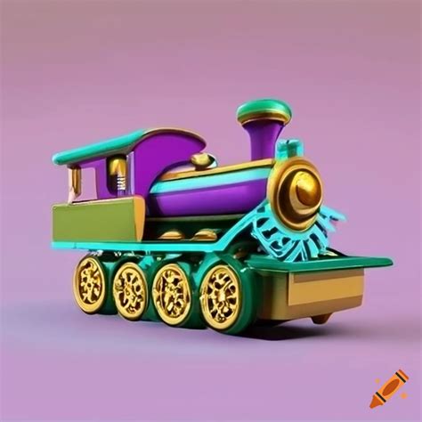 Colorful train with waggon