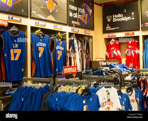 NBA Jerseys, Modell's Sporting Goods Store Interior, NYC Stock Photo ...