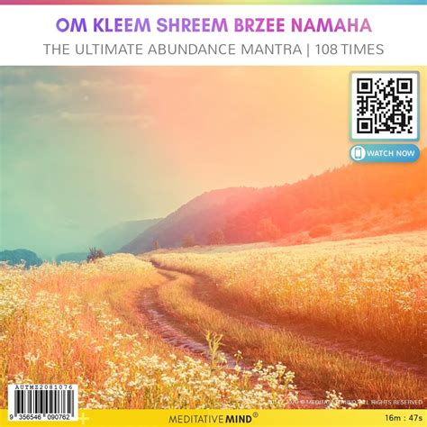 OM KLEEM SHREEM BRZEE NAMAHA - The Ultimate Abundance Mantra - 108 ...