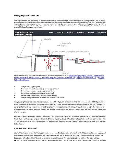 Unclog my main sewer line by anchorsewar - Issuu