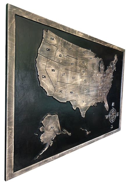 Wooden United States Map Wall Art Wood Map of USA Wall Decor - Etsy