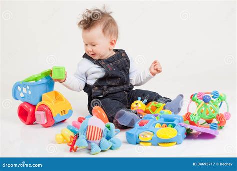 Happy Baby Playing With Toys Stock Image - Image of person, activity ...