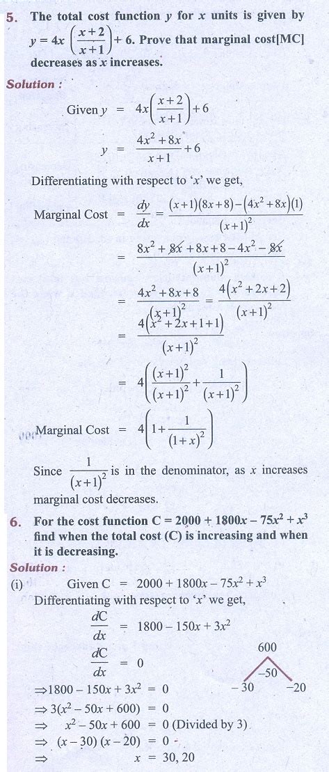 Applications of Differentiation: Miscellaneous Problems - Problem Questions with Answer ...