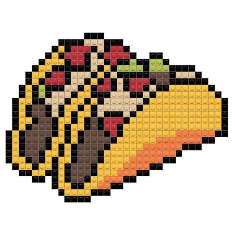 Taco Perler Bead Templates, Diy Perler Beads, Loom Patterns, Perler ...