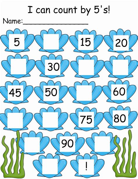 50 Count By 5s Worksheet