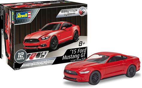 Amazon.com: Revell 85-1238 2017 Ford Mustang GT Model Car Kit 1:25 Scale 12-Piece Skill Level 2 ...