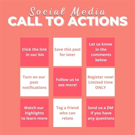 Create a list of Effective Call to Actions