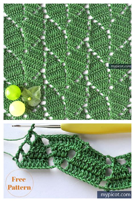 Crochet Leaf Stitch Pattern