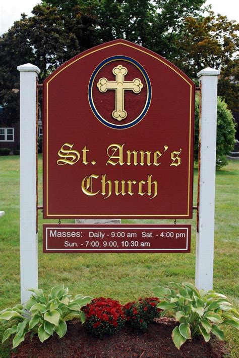 St. Anne's Catholic Church Church Signs, Carved Wood Signs, Houston Astros Logo, Catholic, Photo ...