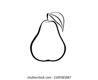 Vector Monochrome Illustration Pear Logo Stock Vector (Royalty Free) 2189381887 | Shutterstock