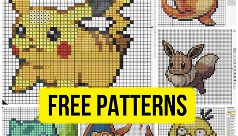 Mega Set Pokemon Free Cross Stitch Patterns for Beginners