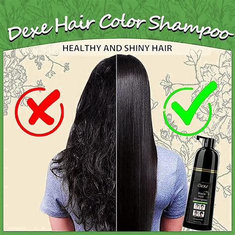 Dexe Instant Black Hair Shampoo 13.53 Fl Oz, Hair Dye Shampoo For Men ...