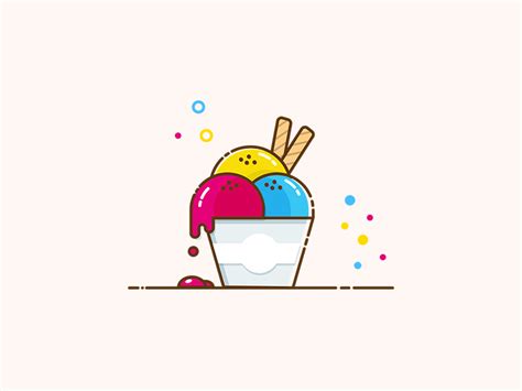 Ice cream cup flat design by ninashaw on Dribbble