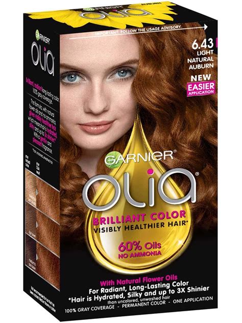 Olia Ammonia-Free Light Natural Auburn Hair Color - Garnier