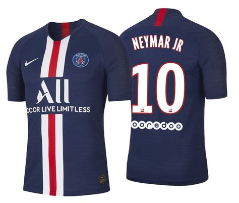 NEYMAR JR #10 Paris Saint Germain PSG Home 19/20 Men Soccer Jersey + Ooredoo