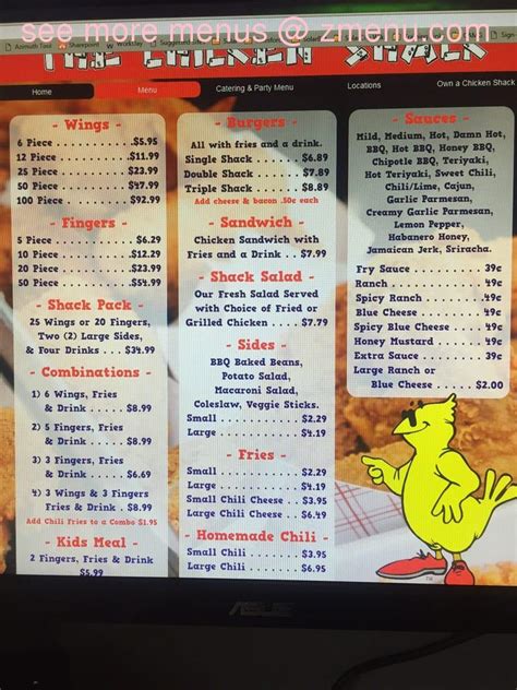 Menu at The Chicken Shack fast food, Henderson, Sunset Rd