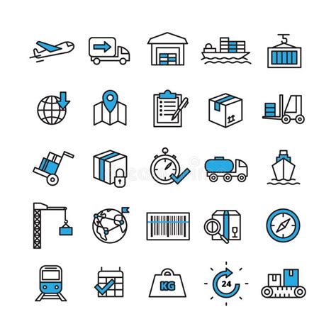 Logistics Icons Set stock vector. Illustration of deadline - 61071748