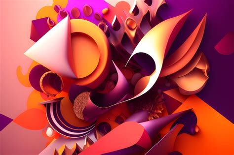 Premium Photo | Purple and orange background with abstract shapes