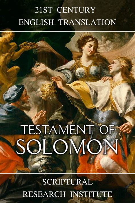 Testament of Solomon by Scriptural Research Institute | Goodreads