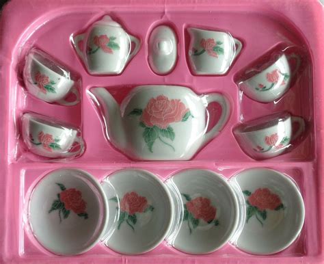 Child's Play China Tea Set Rose Flower Ceramic Doll Set 13 pc Dishes | eBay | China tea sets ...