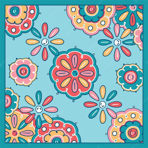 Premium Vector | Colorful Floral Batik Motif Background