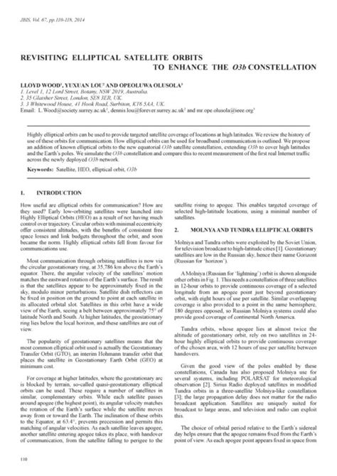 Revisiting Elliptical Satellite Orbits to Enhance the O3b Constellation ...