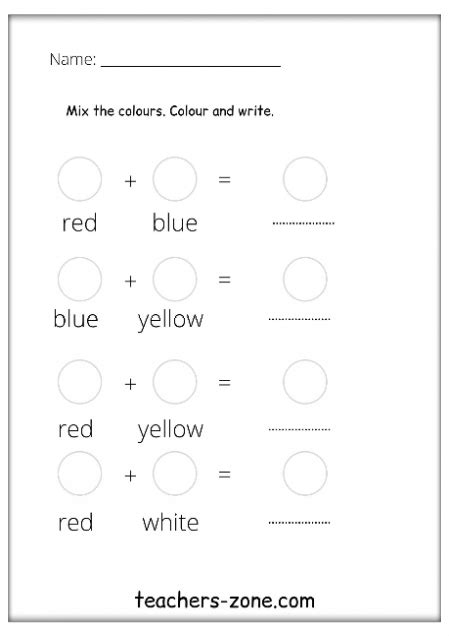 FREE COLOURS WORKSHEETS - Teacher's Zone