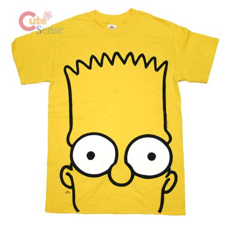 Simpson Family Bart T Shirts Bart Big Face Yellow Tee Adult Men Size (S to XXL) | eBay