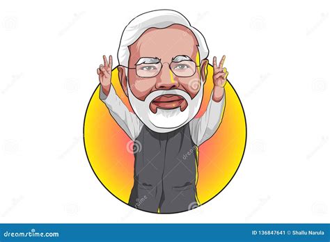 Cartoon Illustration Of Narendra Modi | CartoonDealer.com #136847641