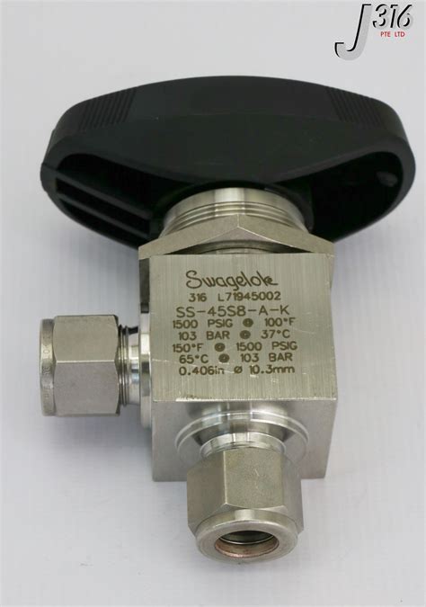 18260 SWAGELOK 40 SERIES ANGLE PATTERN BALL VALVE, 4.6 CV, 1/2 IN SS-45S8-A-K | eBay