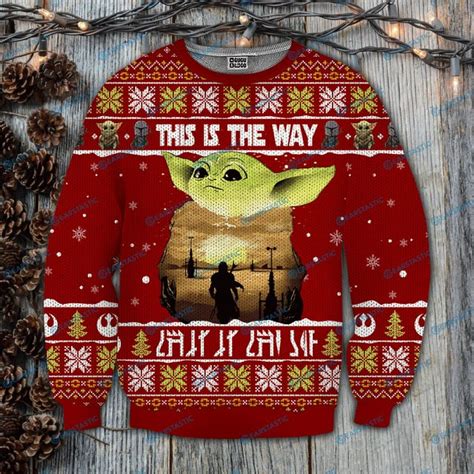 Star wars baby yoda this is the way full printing ugly christmas sweater