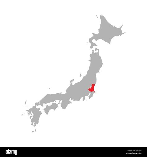 Ibaraki prefecture highlighted on the map of Japan Stock Vector Image & Art - Alamy