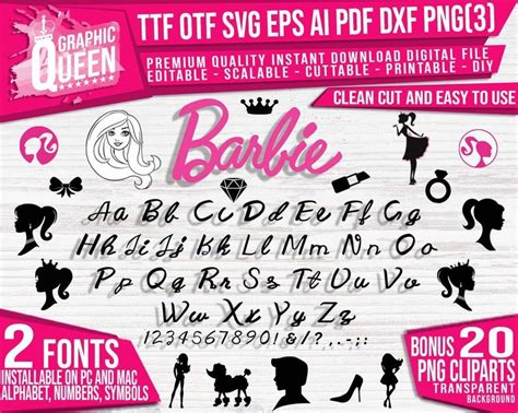 2 Barbie font 2 Barbie Alphabet ttf and otf Downloadable and | Etsy in 2021 | Lettering, Barbie ...