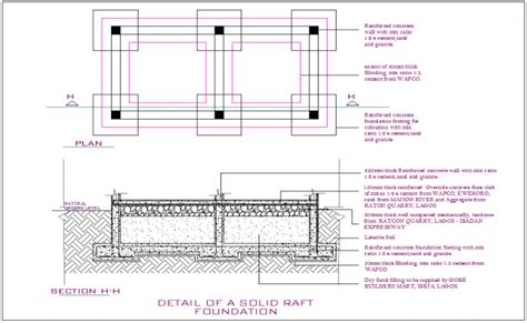 Raft foundation detail dwg file