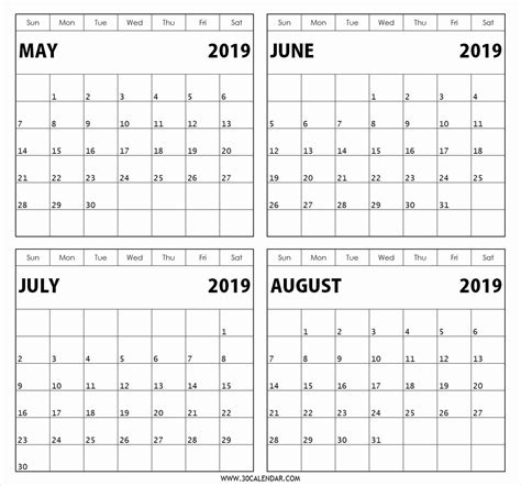 Monthly Print Calendars Templates 2020 Multiple Months Per Page | Calendar Template Printable