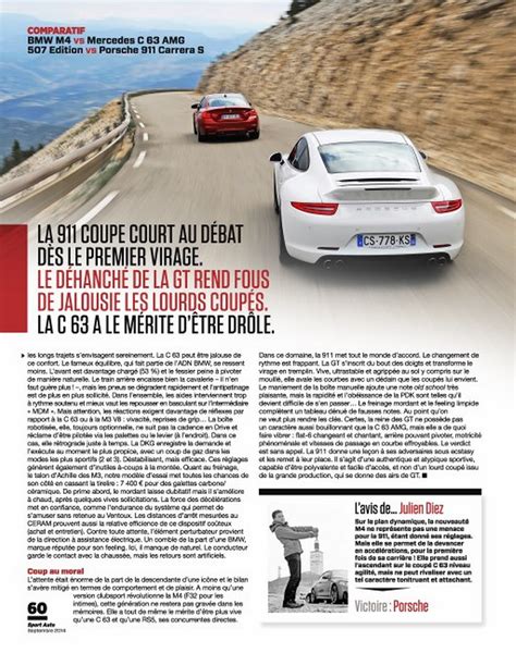 Porsche-991 Carrera S Mk I vs Mercedes C63 AMG vs BMW M4 (Sport Auto ...