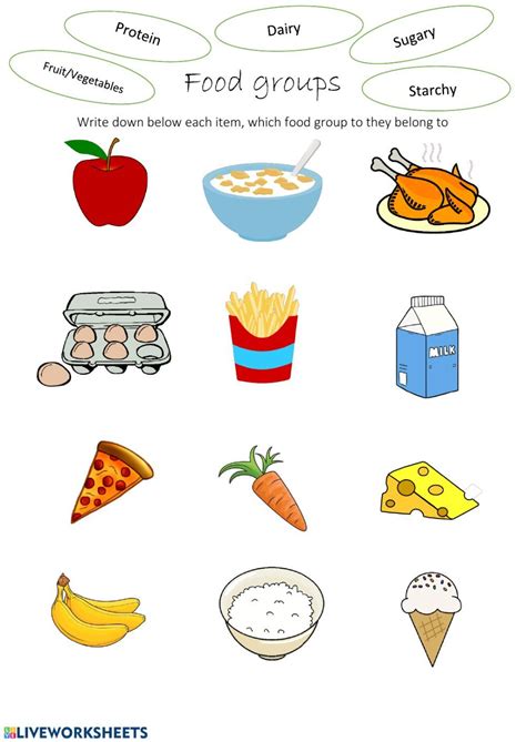 Food Group Activity Sheets