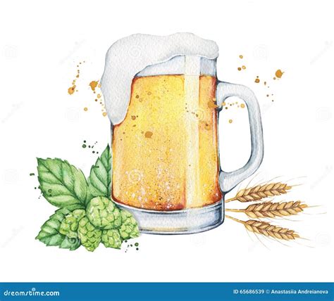 Watercolor Beer Glass And Pint Stock Illustration | CartoonDealer.com ...