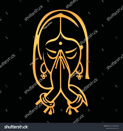 Namaste Symbol Png Golden Embossed Style Stock Illustration 2232874565 | Shutterstock