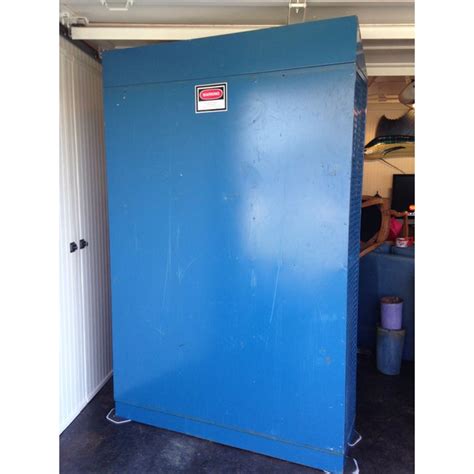 Large Blue Metal Storage Locker | Chairish