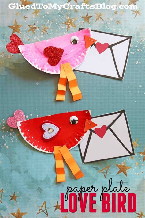 Paper Plate Valentine Love Note Bird Craft