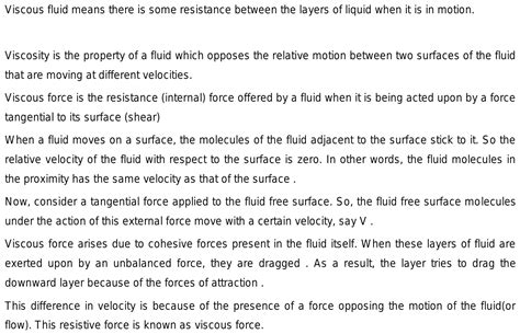 what is viscous and viscous force?