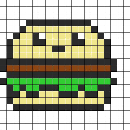 Cute Hamburger Kandi Pattern | Fuse bead patterns, Bead sprite, Perler ...