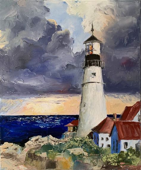 Lighthouse. Painting by Vita Schagen | Saatchi Art