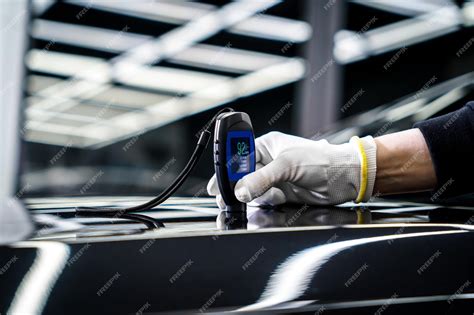 Premium Photo | Measuring the thickness of a car paint coating with a thickness gauge