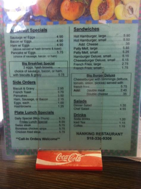 Nanking Restaurant Menu, Menu for Nanking Restaurant, Bartlesville ...