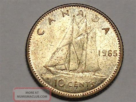 1965 Canadian Silver 10 Cents