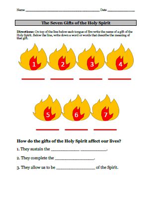 The 7 Gifts of the Holy Spirit Lesson Plan & Worksheet